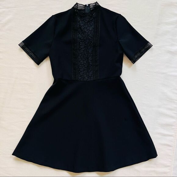 Zara Womens Dress Short Lace Casual Shortsleeve Fashion Fit Flare LBD Fashion S - Picture 7 of 8